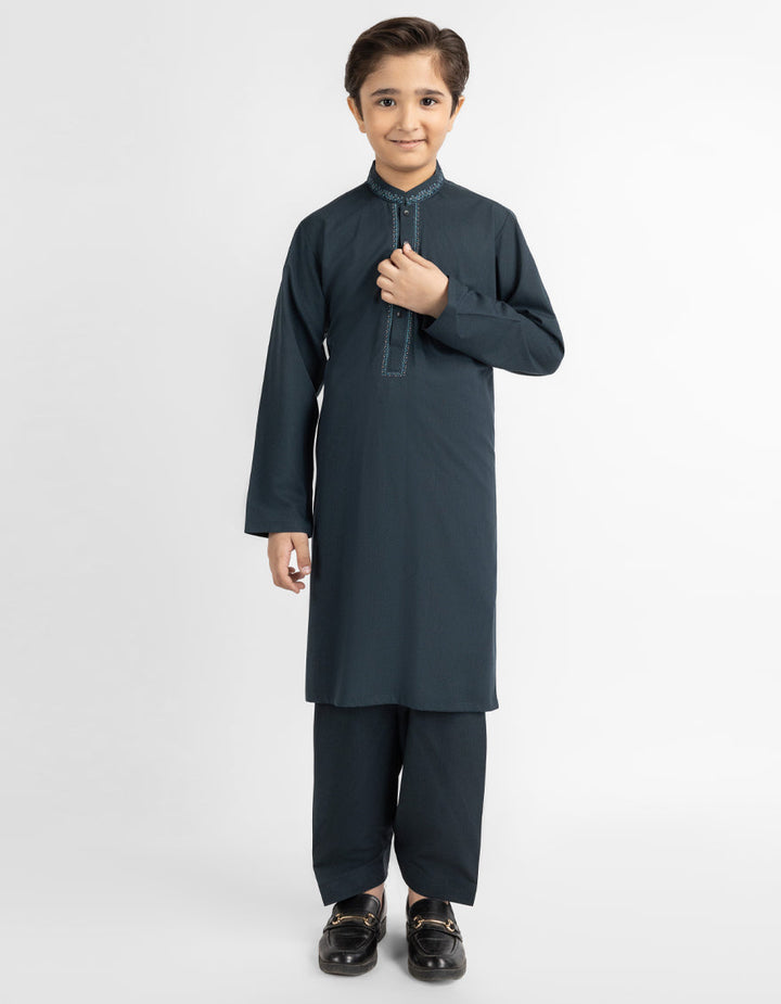Blended Teal Shalwar Kameez - J. Junaid Jamshed