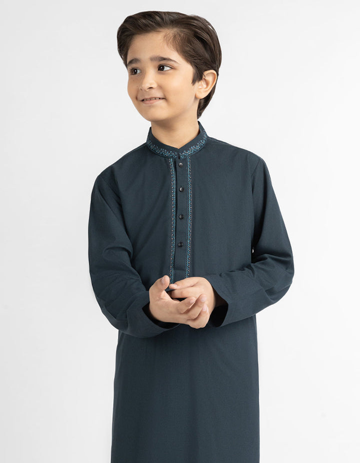 Blended Teal Shalwar Kameez - J. Junaid Jamshed