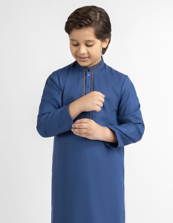 Blended Blue Shalwar Kameez - J. Junaid Jamshed