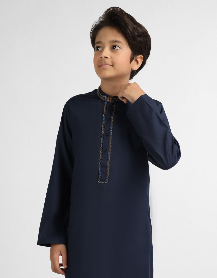 Blended Blue Shalwar Kameez - J. Junaid Jamshed