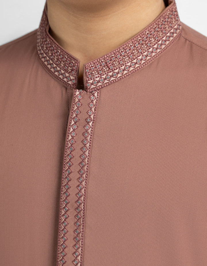 Blended Mid Brown Shalwar Kameez - J. Junaid Jamshed
