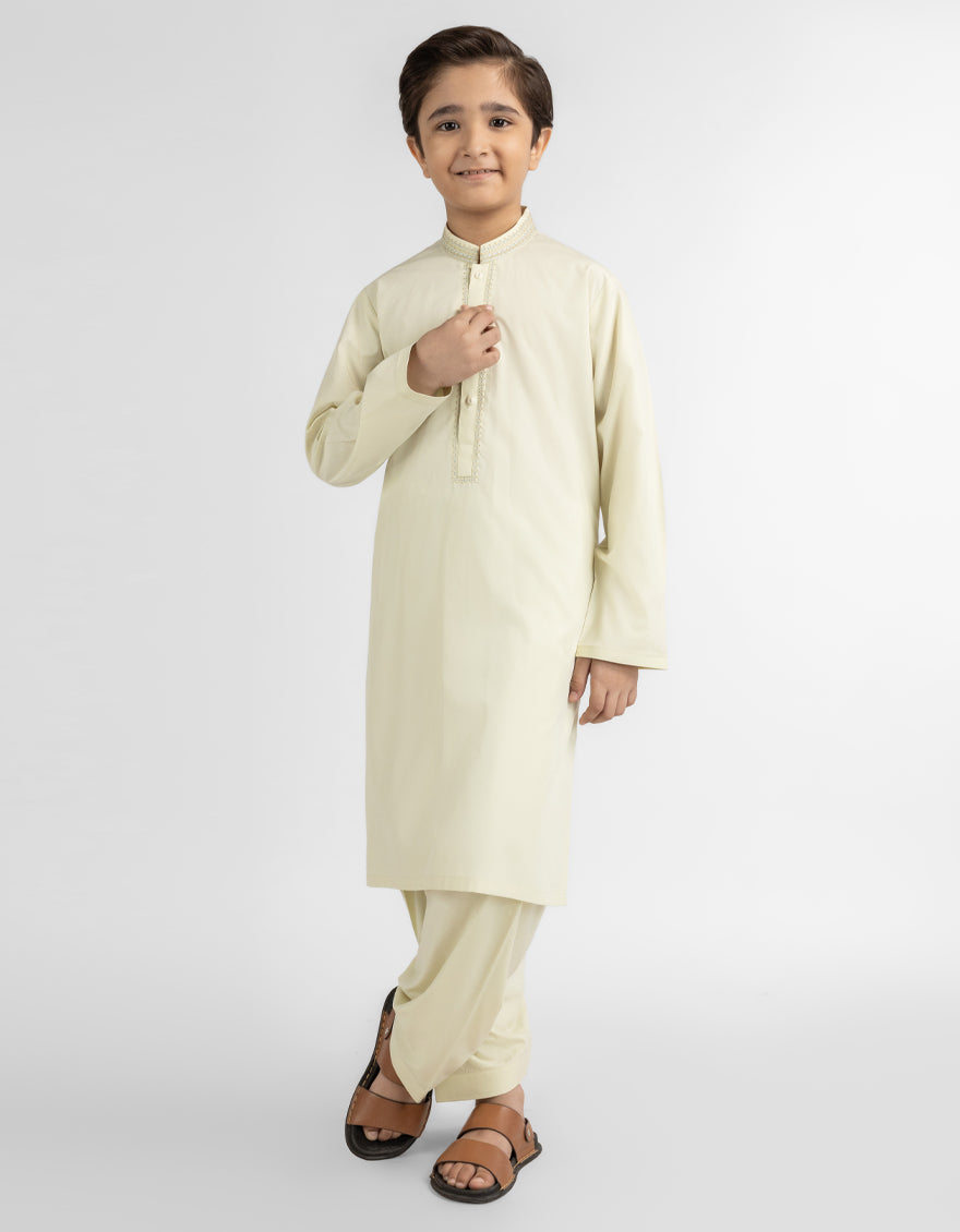 Blended Lemon Shalwar Kameez - J. Junaid Jamshed