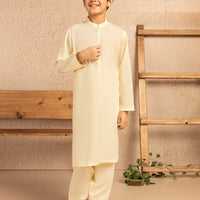 Polyester Cream Shalwar Kameez - J. Junaid Jamshed