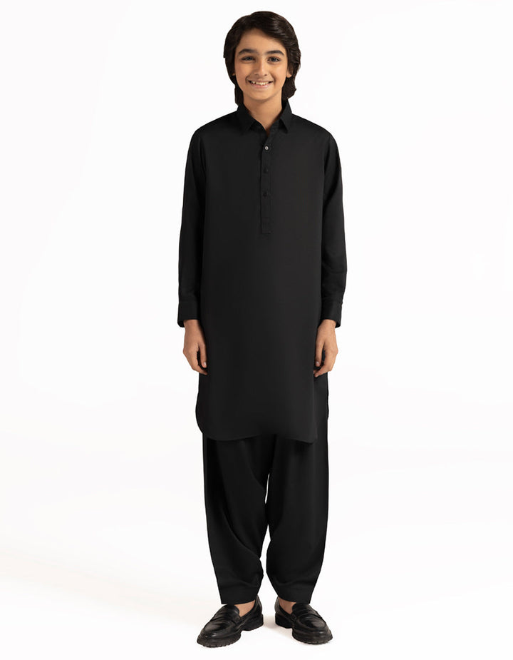 Blended Black Shalwar Kameez - J. Junaid Jamshed