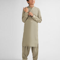 Blended Light Olive Shalwar Kameez - J. Junaid Jamshed