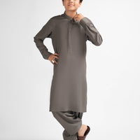 Blended Grey Shalwar Kameez - J. Junaid Jamshed