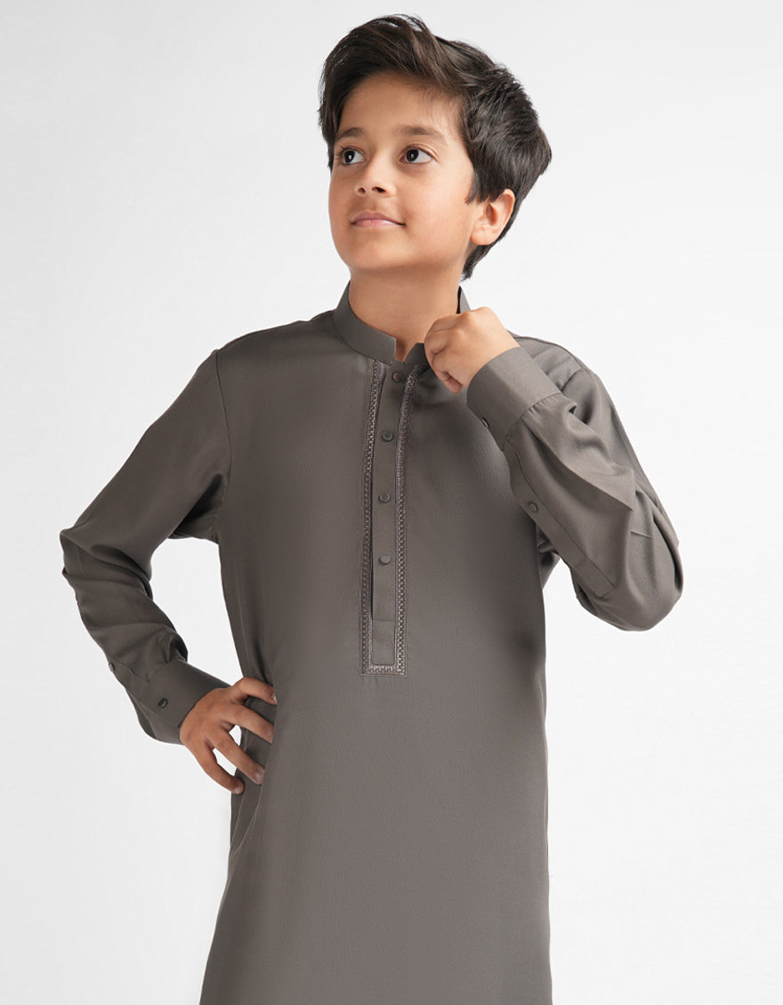 Blended Grey Shalwar Kameez - J. Junaid Jamshed