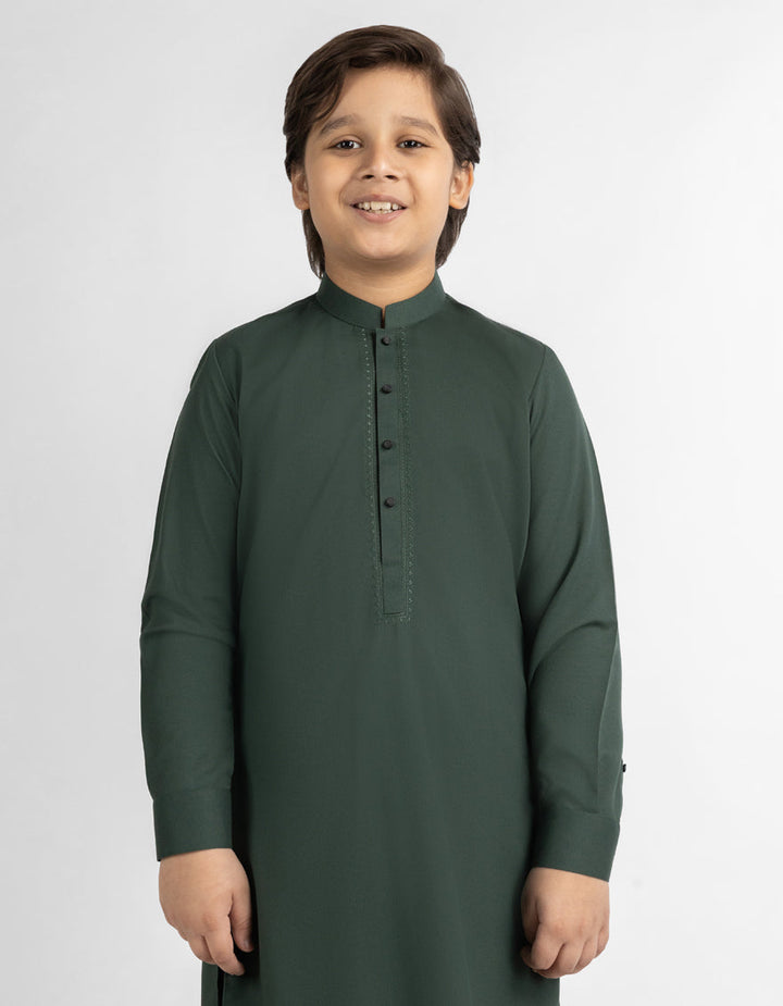 Blended Deep Green Shalwar Kameez - J. Junaid Jamshed