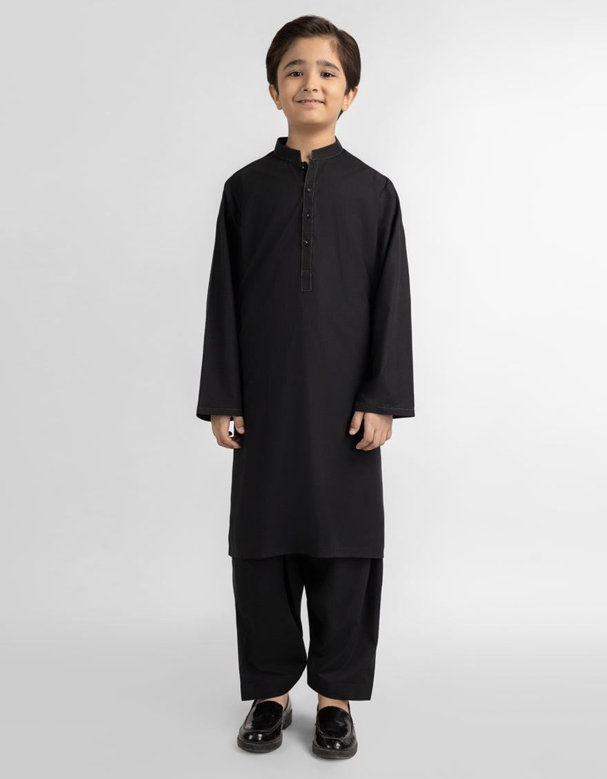 Blended Black Shalwar Kameez - J. Junaid Jamshed