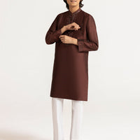Polyester Maroon Special Kurta - J. Junaid Jamshed