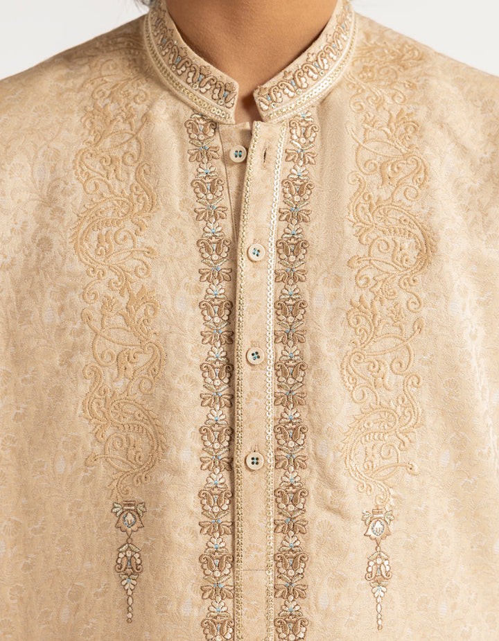 Polyester Fawn Special Kurta - J. Junaid Jamshed