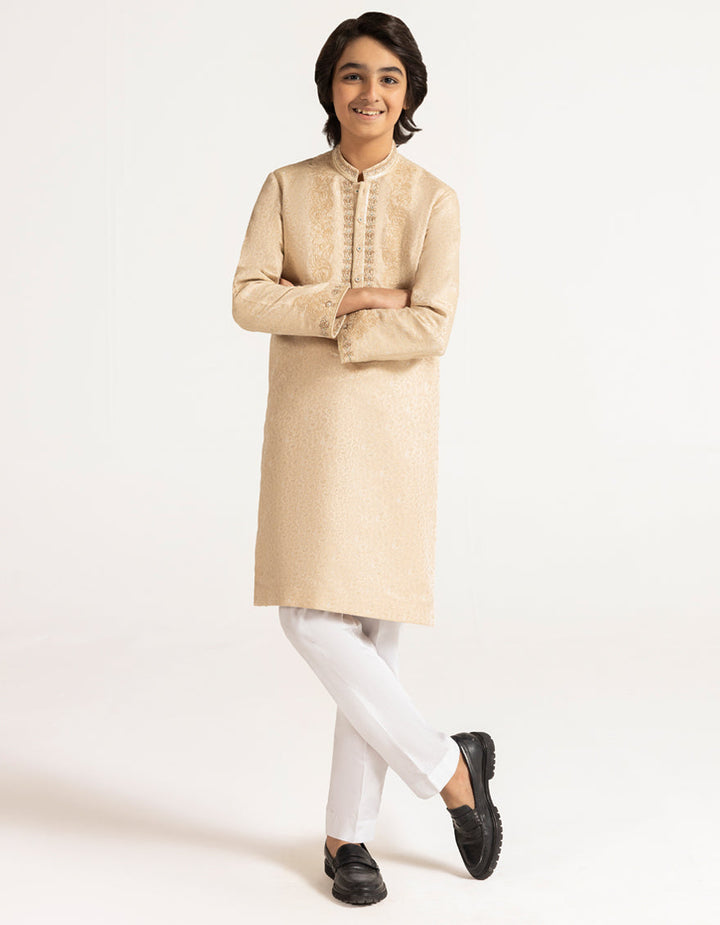 Polyester Fawn Special Kurta - J. Junaid Jamshed
