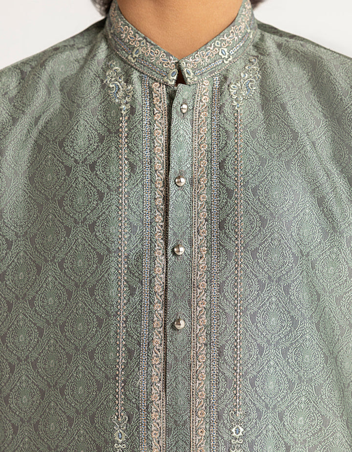 Polyester Mint Green Special Kurta - J. Junaid Jamshed