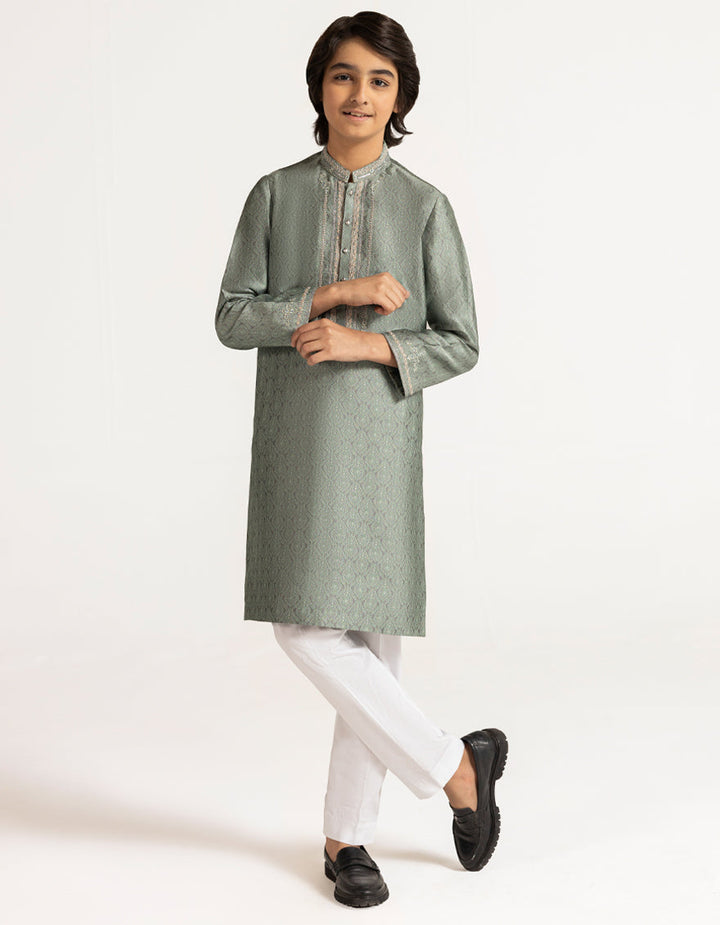Polyester Mint Green Special Kurta - J. Junaid Jamshed