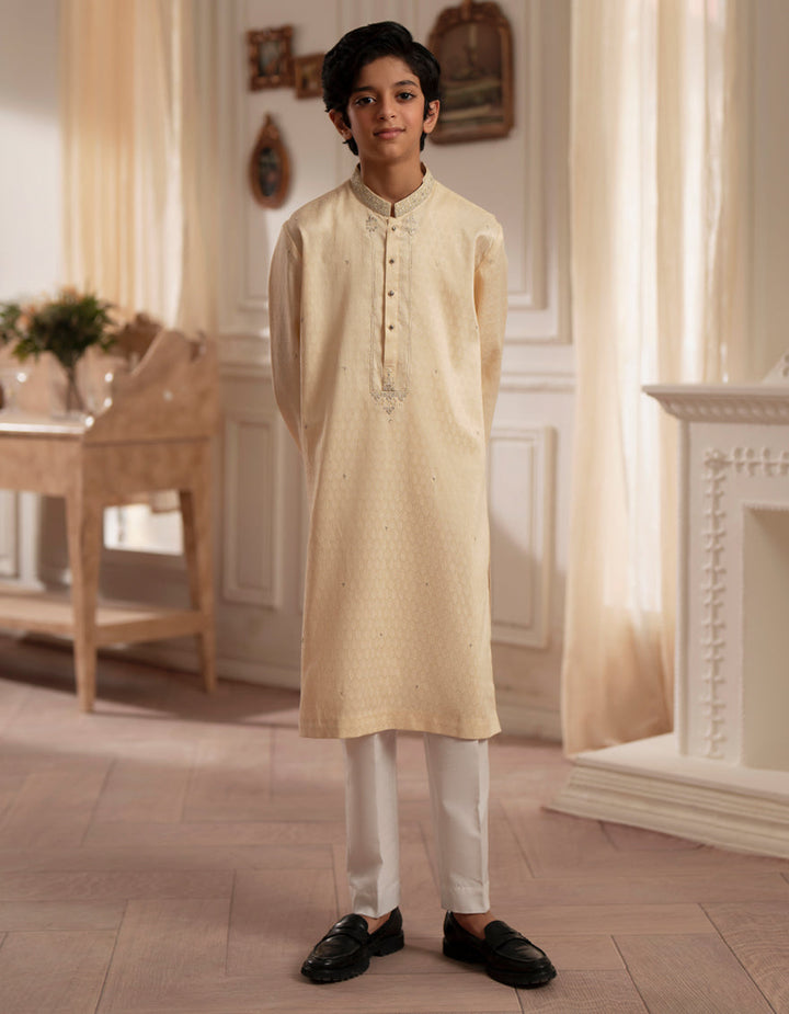 Polyester Fawn Special Kurta - J. Junaid Jamshed