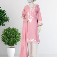 Lawn Pink Stitched Suit - J. Junaid Jamshed