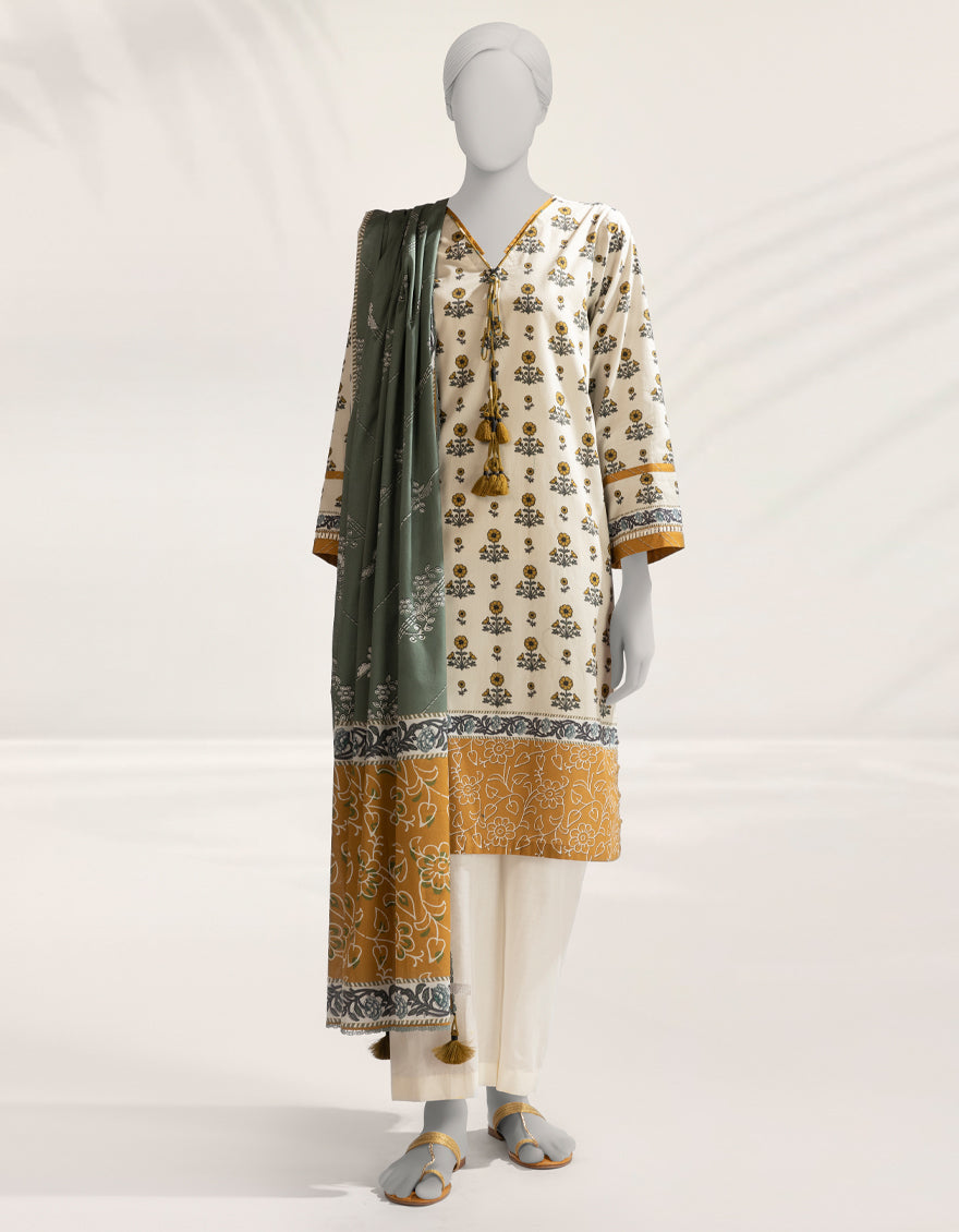 Cambric Multicolor Unstitched Suit - J. Junaid Jamshed