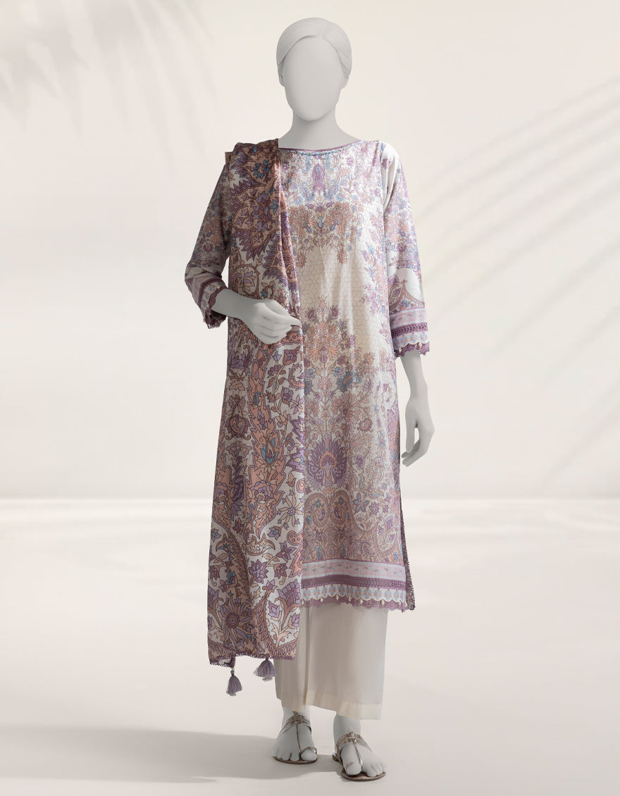 Liminal Multicolor Unstitched Suit - J. Junaid Jamshed