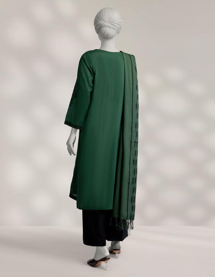 Khaddar Green Stitched Suit - J. Junaid Jamshed
