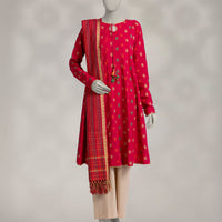 Jacquard Pink Unstitched Suit - J. Junaid Jamshed