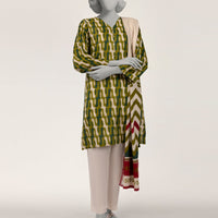 Lawn Green Stitched Suit - J. Junaid Jamshed
