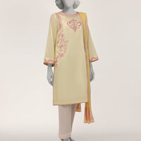 Lawn Yellow Stitched Suit - J. Junaid Jamshed