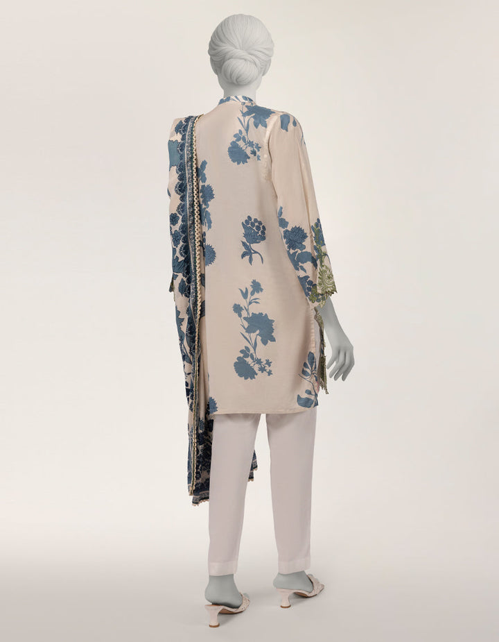 Lawn Off White Stitched Suit - J. Junaid Jamshed