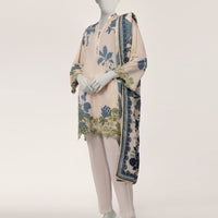 Lawn Off White Stitched Suit - J. Junaid Jamshed