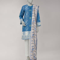 Lawn Multicolor Unstitched Suit - J. Junaid Jamshed