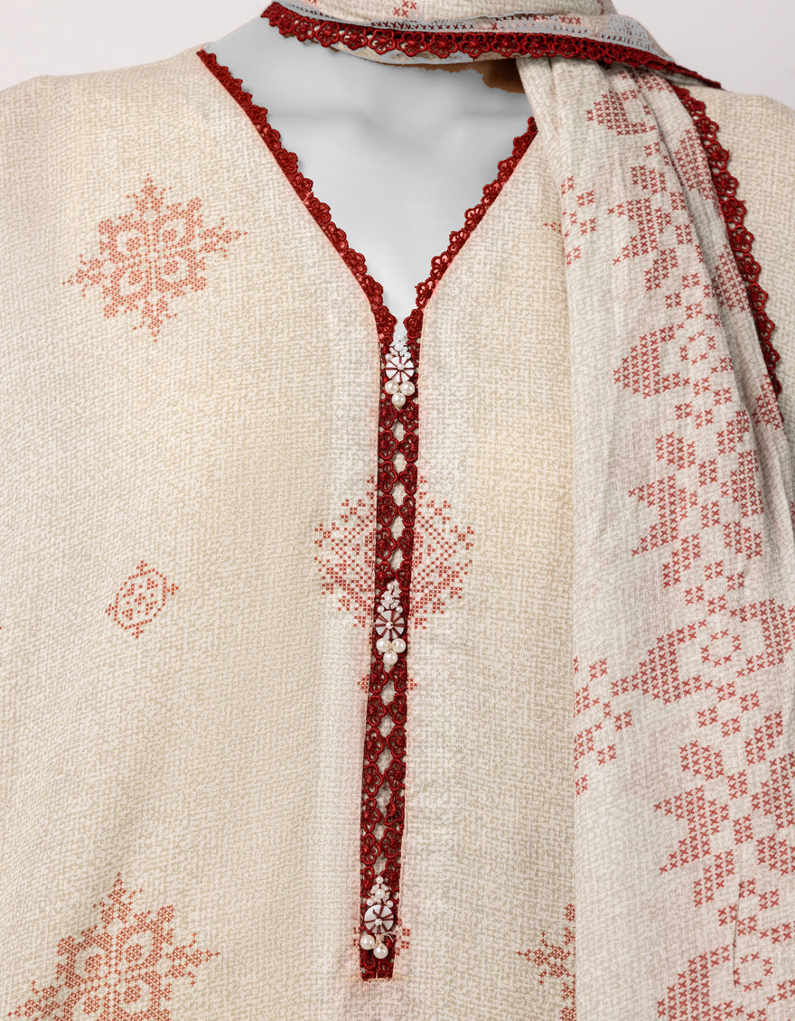 Lawn Multicolor Unstitched Suit - J. Junaid Jamshed