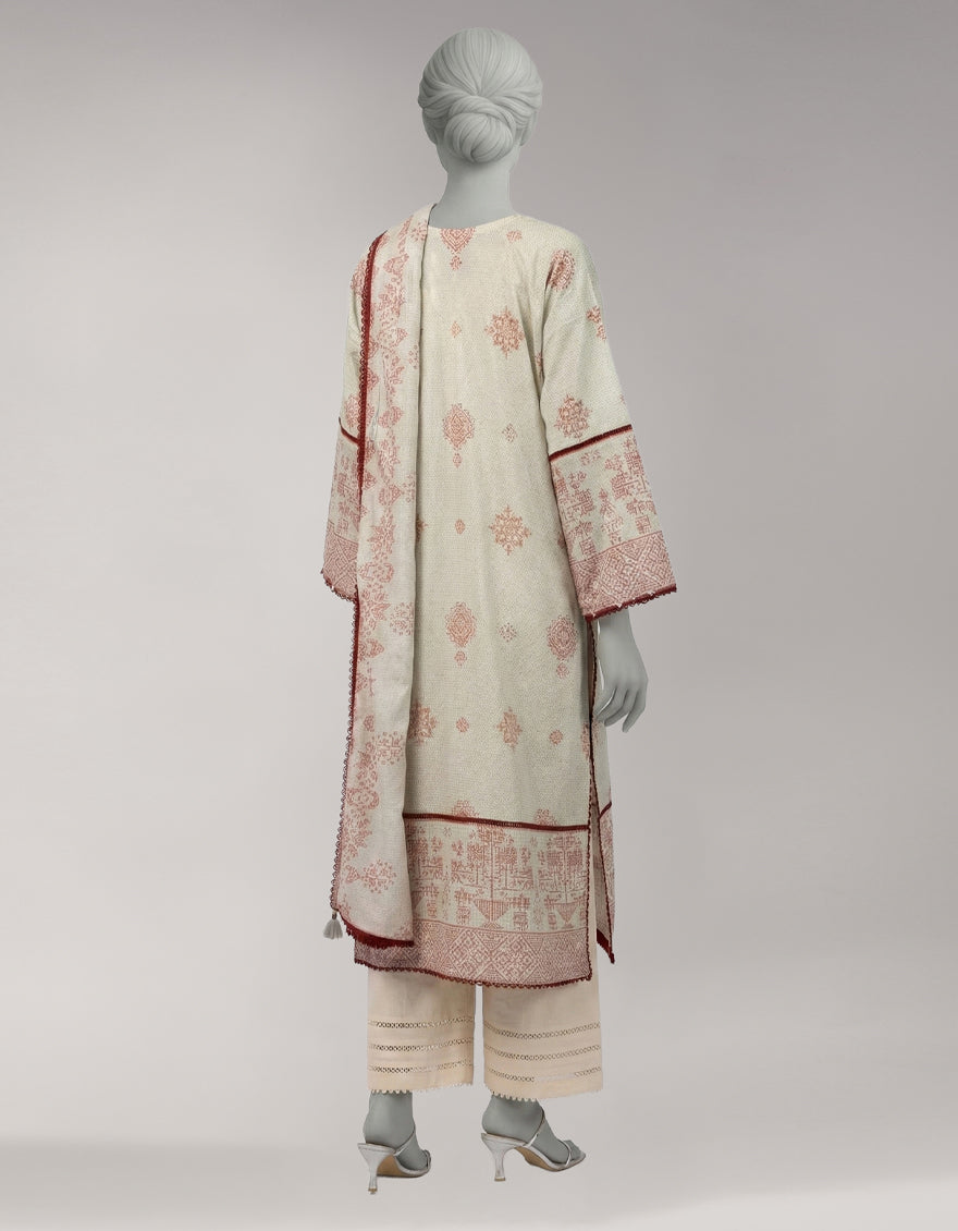 Lawn Multicolor Unstitched Suit - J. Junaid Jamshed