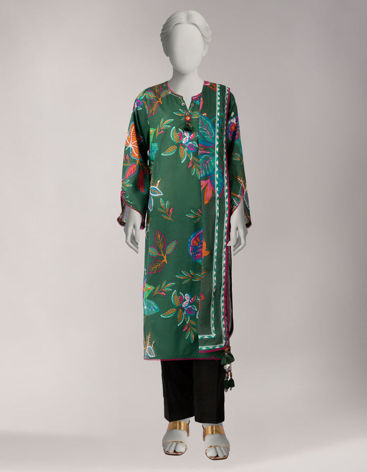 Lawn Multicolor Unstitched Suit - J. Junaid Jamshed