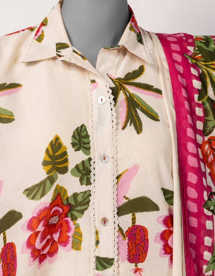 Lawn Multicolor Unstitched Suit - J. Junaid Jamshed