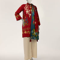 Lawn Maroon Stitched Suit - J. Junaid Jamshed