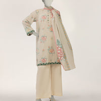 Lawn Grey Stitched Suit - J. Junaid Jamshed