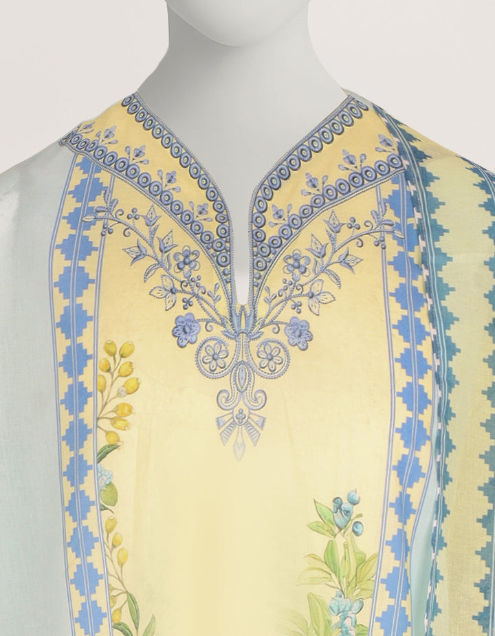 Lawn Sky Blue Stitched Suit - J. Junaid Jamshed