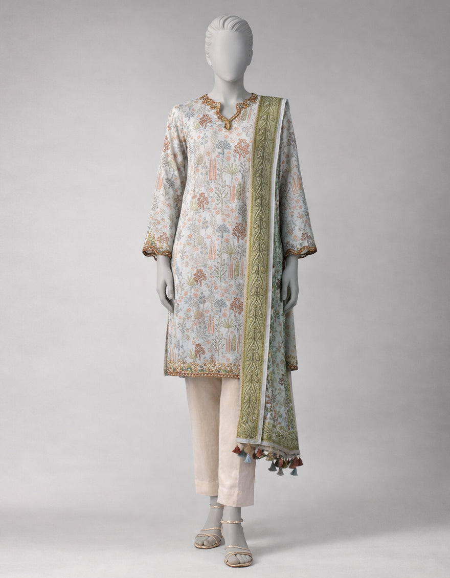 Lawn Multicolor Unstitched Suit - J. Junaid Jamshed