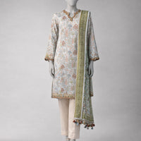 Lawn Multicolor Unstitched Suit - J. Junaid Jamshed