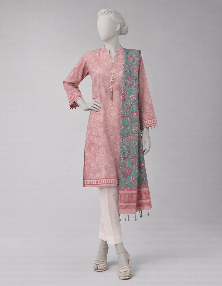 Lawn Multicolor Unstitched Suit - J. Junaid Jamshed