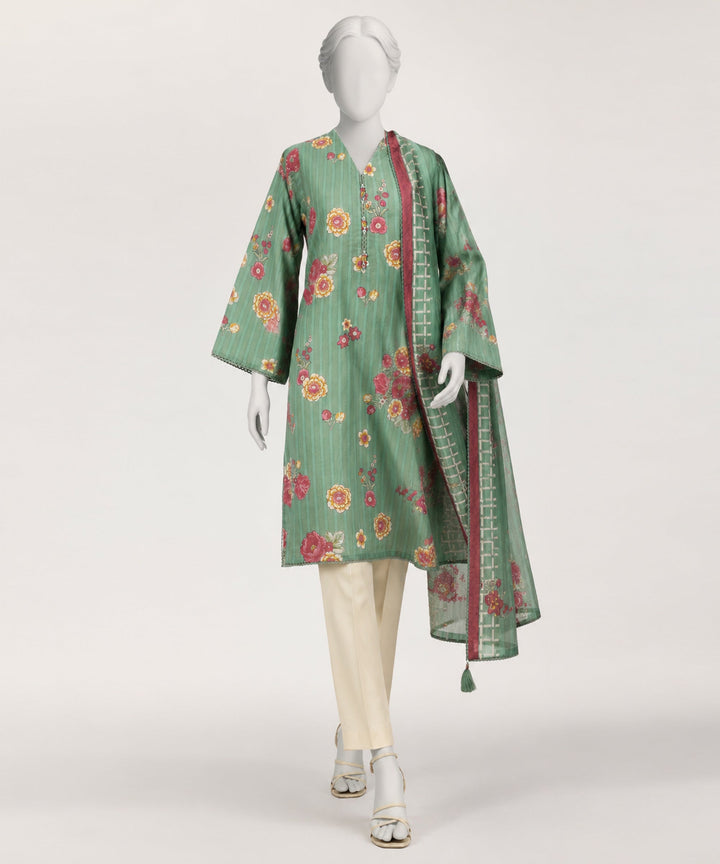 Dobby Green Stitched Suit - J. Junaid Jamshed