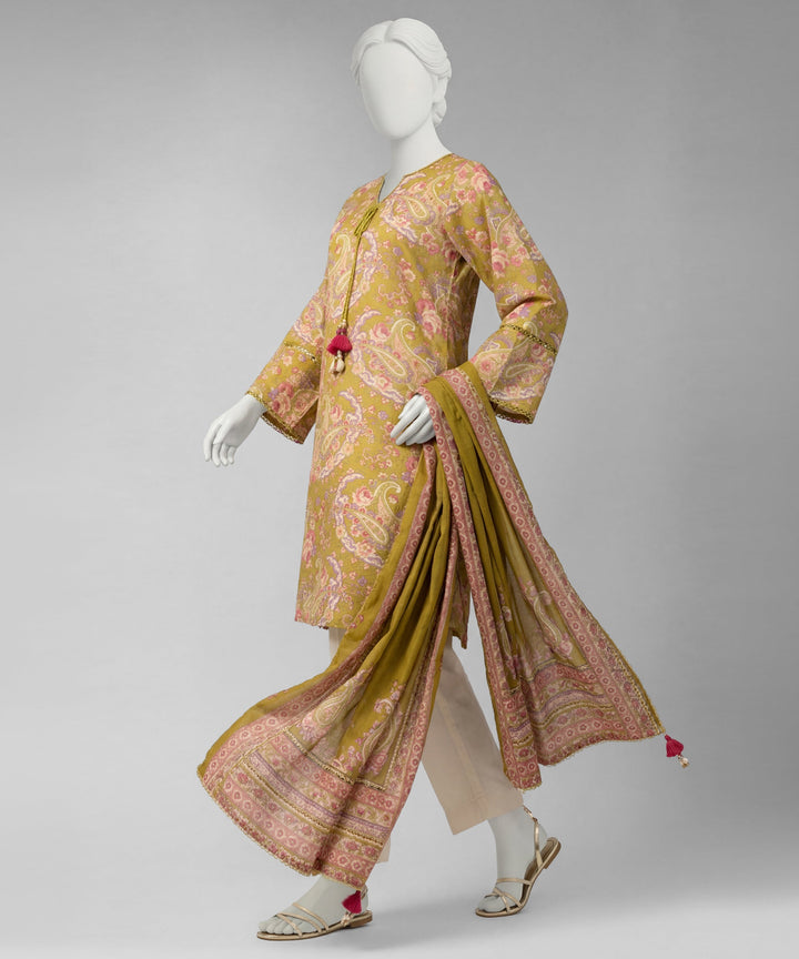 Lawn Multicolor Unstitched Suit - J. Junaid Jamshed