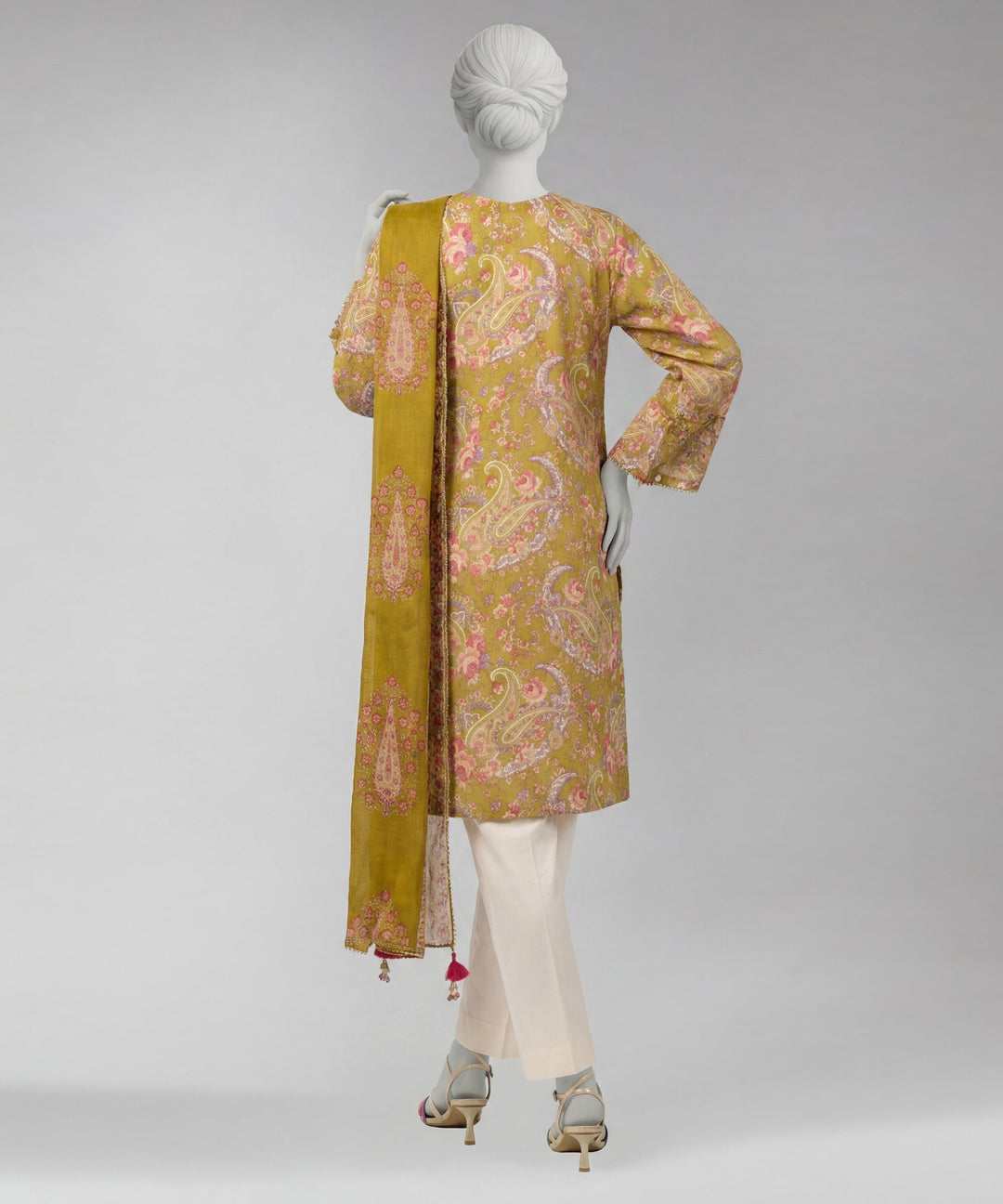 Lawn Multicolor Unstitched Suit - J. Junaid Jamshed