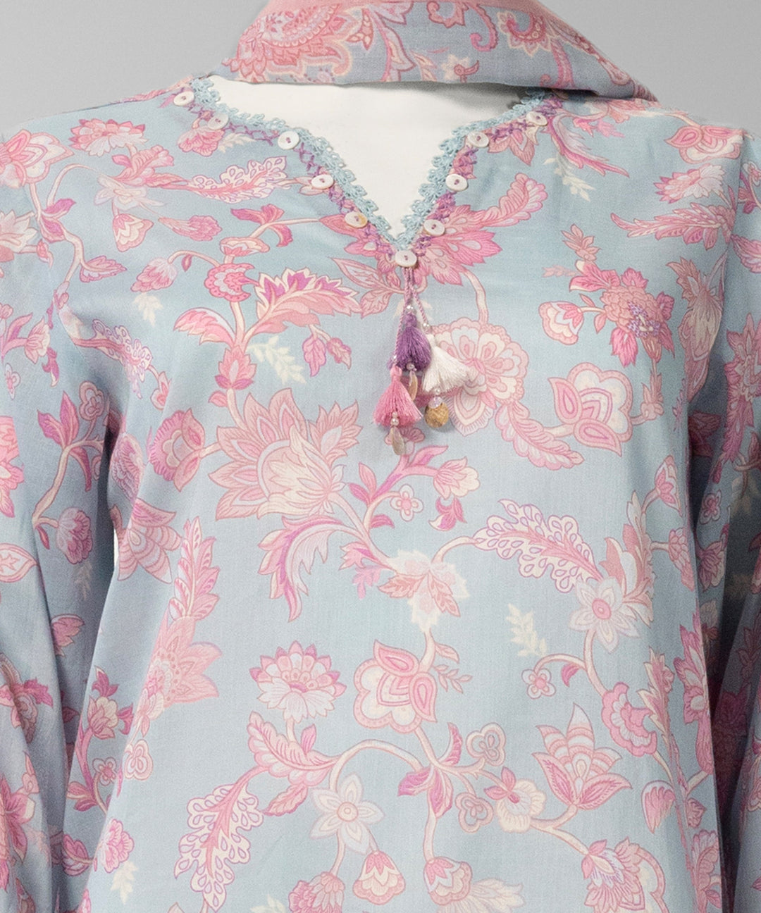 Lawn Multicolor Unstitched Suit - J. Junaid Jamshed