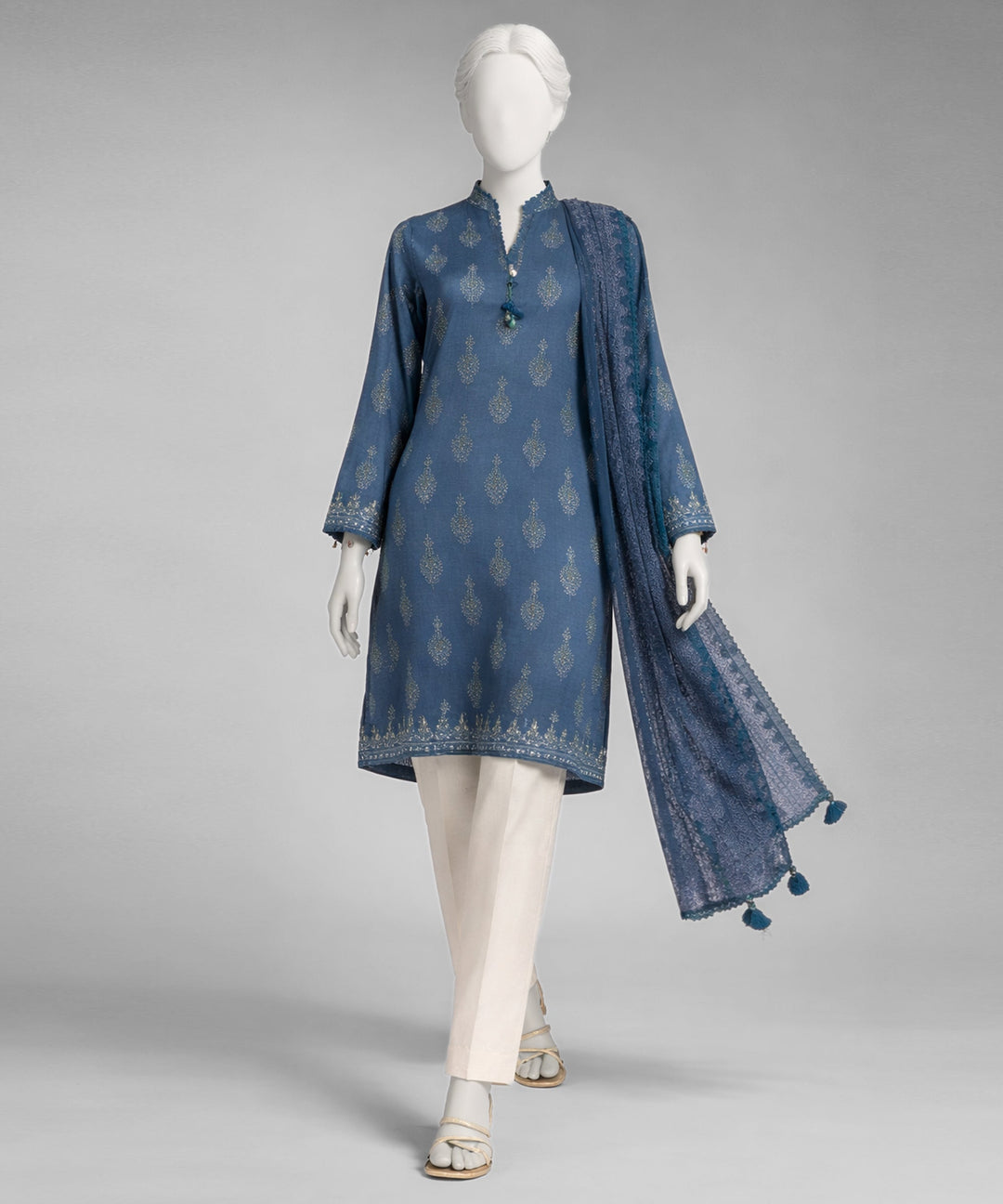 Lawn Multicolor Unstitched Suit - J. Junaid Jamshed