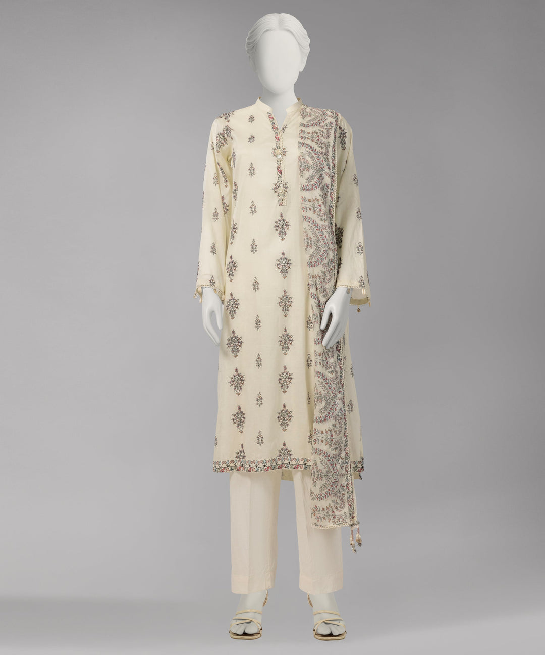 Lawn Multicolor Unstitched Suit - J. Junaid Jamshed