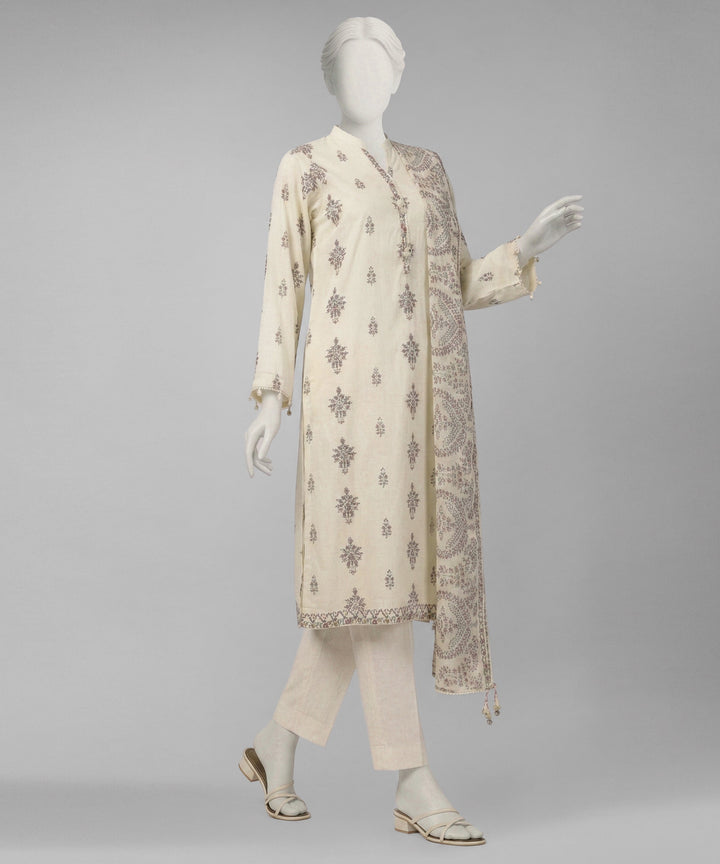 Lawn Multicolor Unstitched Suit - J. Junaid Jamshed