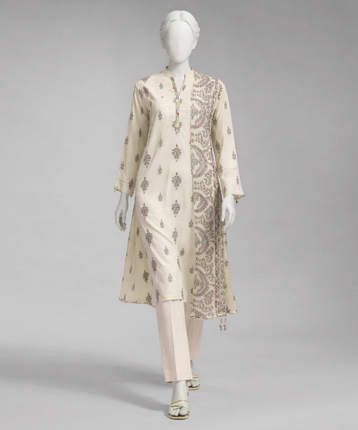 Lawn Multicolor Unstitched Suit - J. Junaid Jamshed