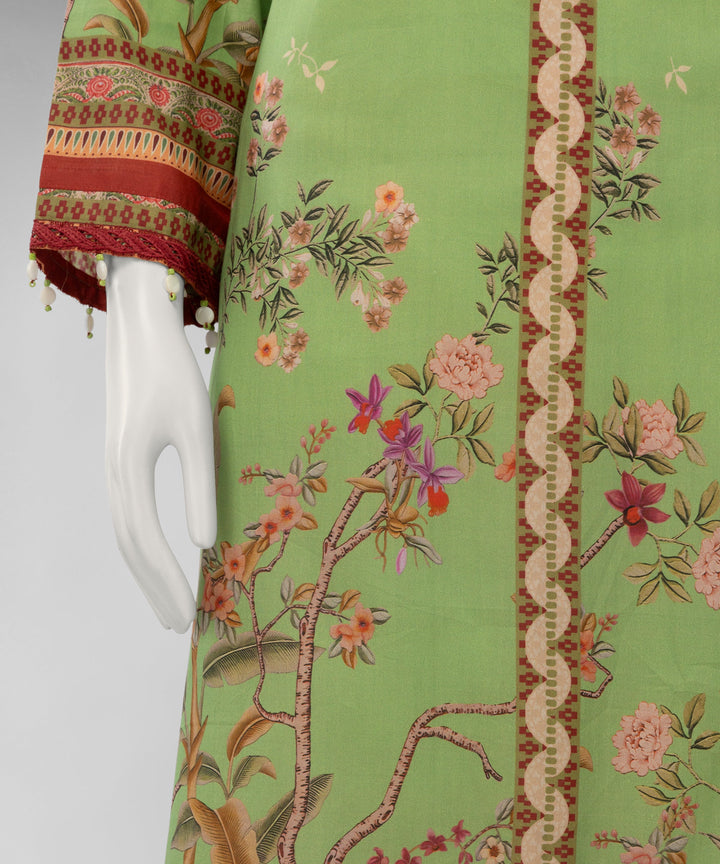 Lawn Green Unstitched Suit - J. Junaid Jamshed