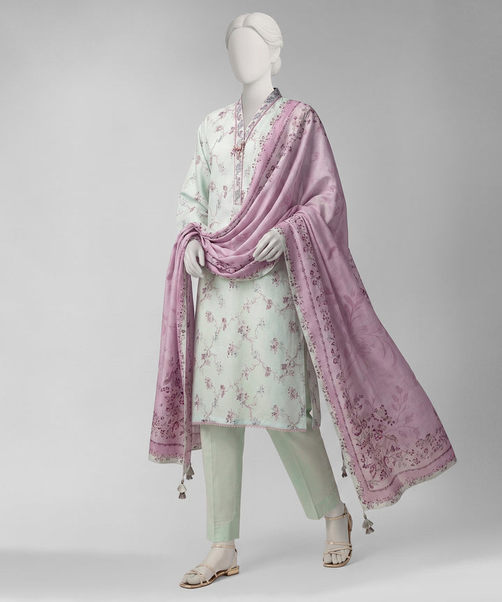 Lawn Multicolor Unstitched Suit - J. Junaid Jamshed