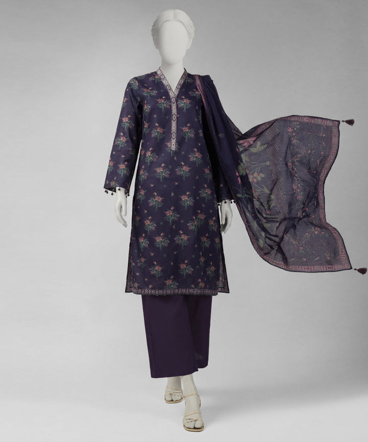 Lawn Multicolor Unstitched Suit - J. Junaid Jamshed